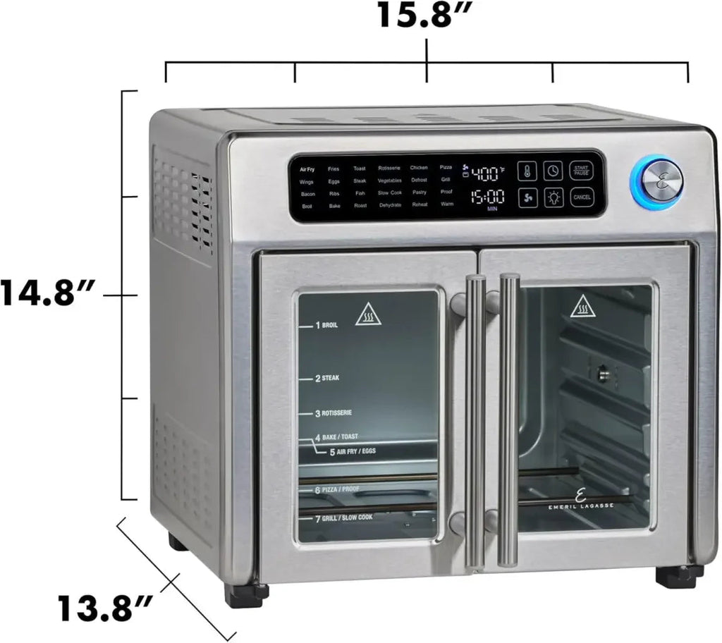 Emeril Lagasse 26 Quart Extra Large Air Fryer Convection Toaster Oven With French Doors - Stainless Steel