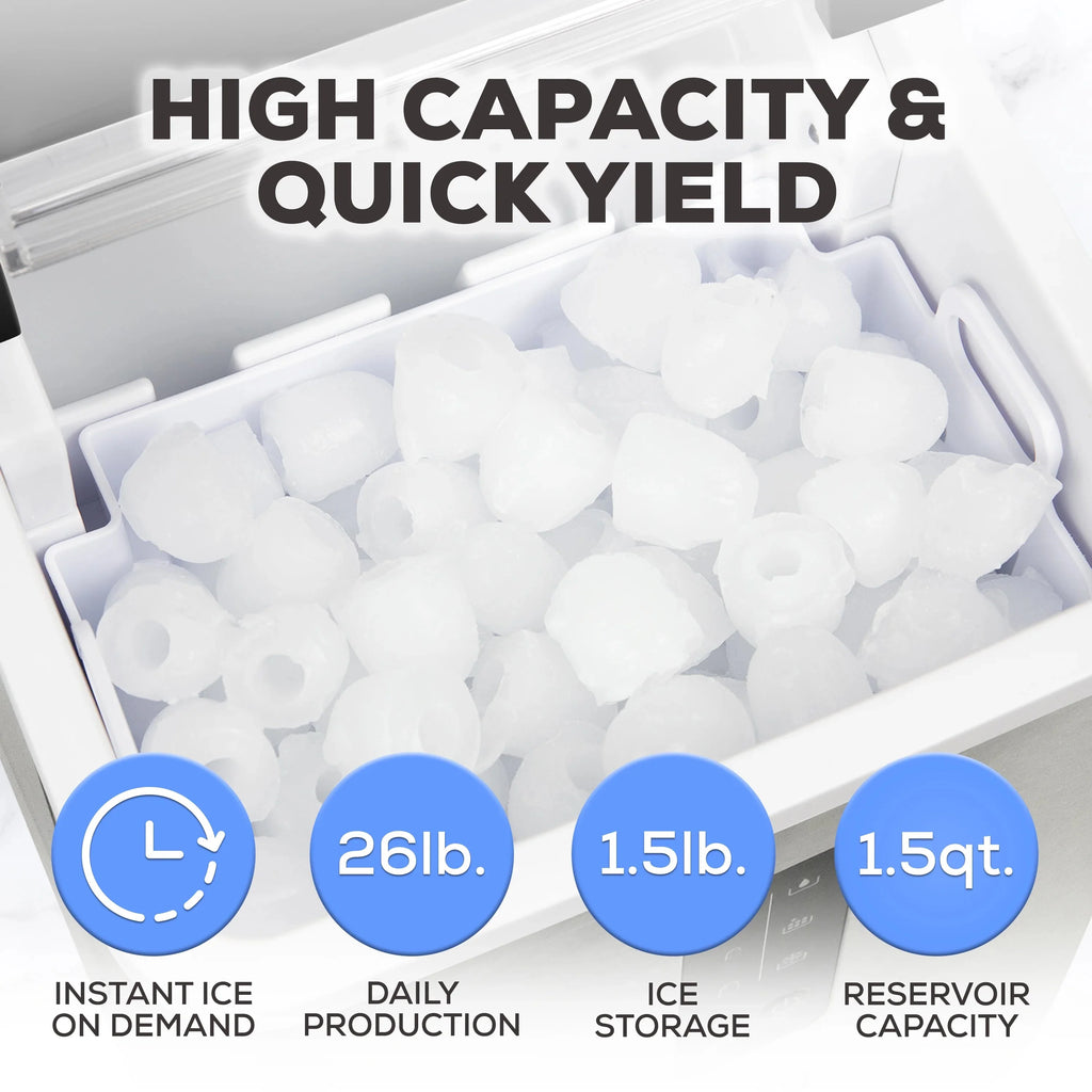 Igloo Self-Cleaning Countertop Ice Maker, 1.5 qt, 26 lbs/24 Hours, Aqua