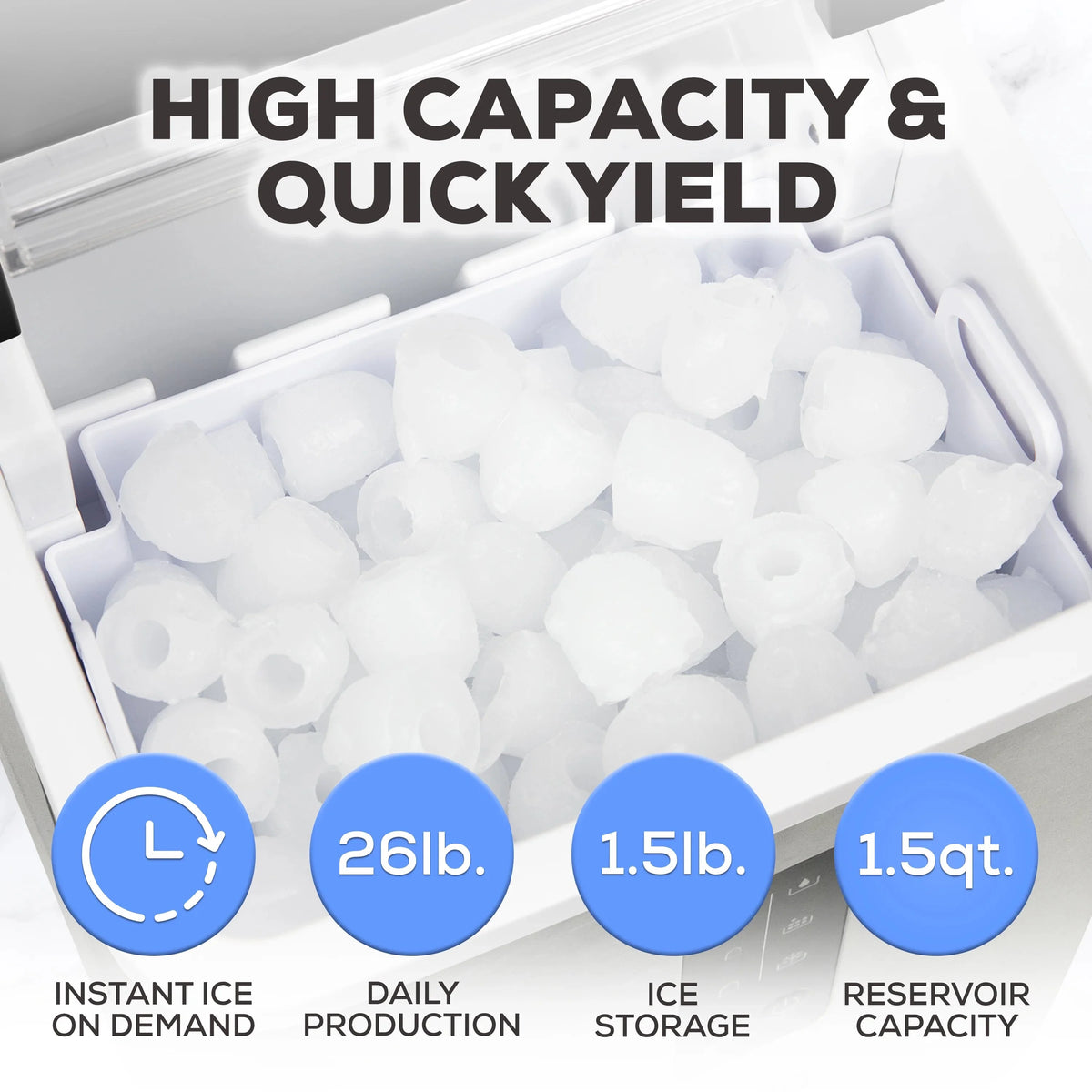 Igloo Self-Cleaning Countertop Ice Maker, 1.5 qt, 26 lbs/24 Hours, Aqua