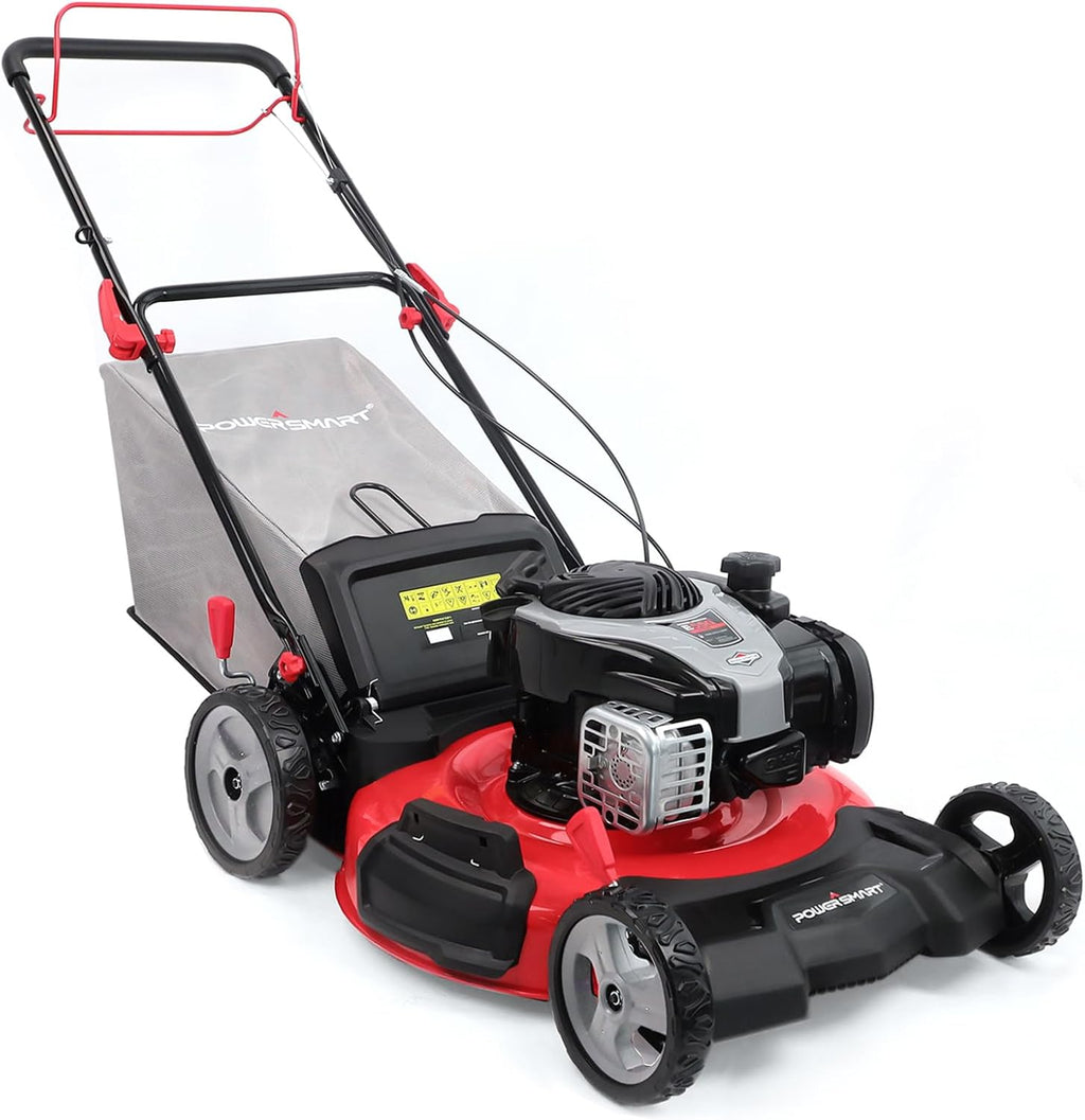 PowerSmart Self-Propelled Gas Lawn Mower 22-Inch 140cc Briggs & Stratton E550 Engine - 3-In-1 Rear-Wheel Drive