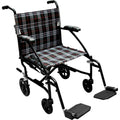 Drive Medical Fly-Lite Lightweight Folding Transport Wheelchair - Black