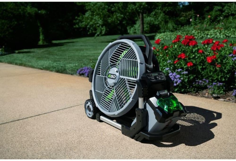 POWER+ 18 in Portable Outdoor Electric Misting Fan, 5 Speeds