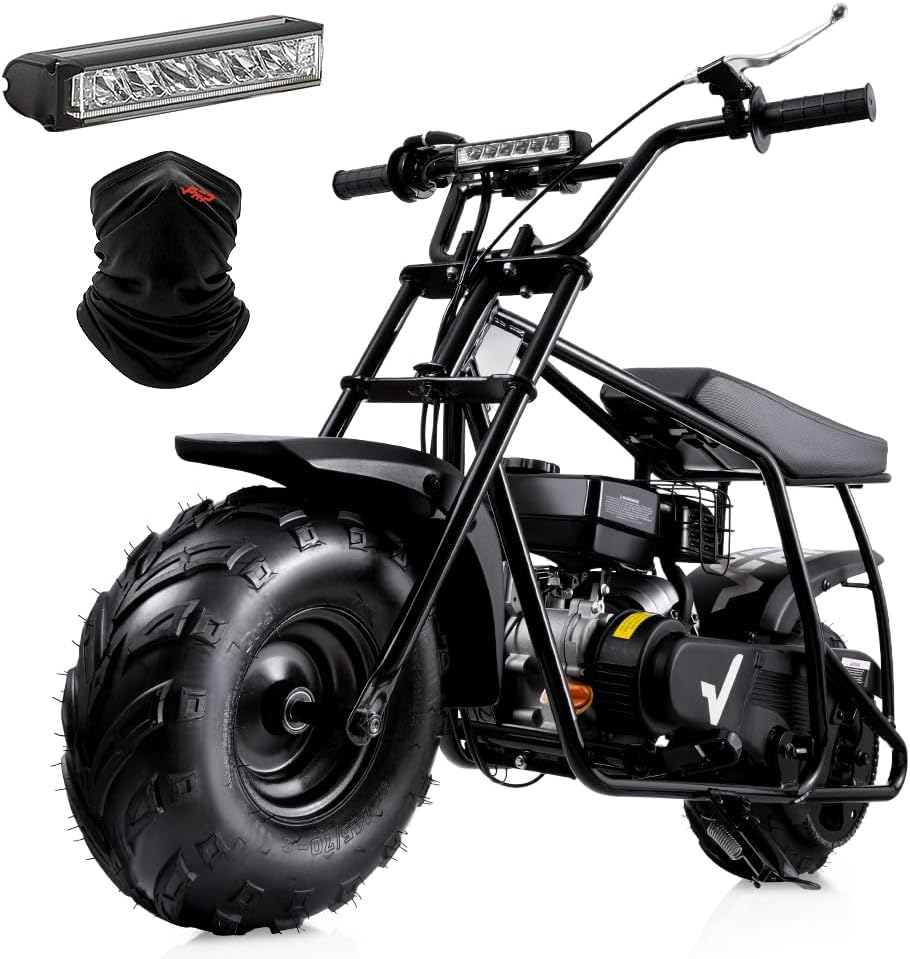 FRP Gas Powered Mini Dirt Bike 99 CC 4 Stroke 3HP Black - GMB100-BLACK-1