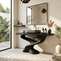 Solid Wood Bathroom Vanity, Handcrafted Live Edge Farmhouse Vanity