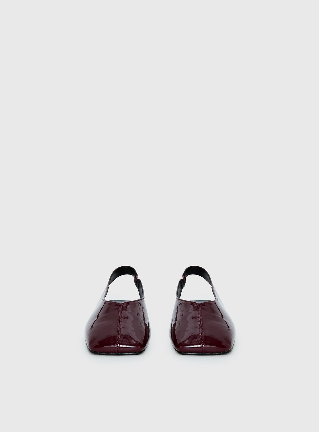 Patent Square Toe Flats Red