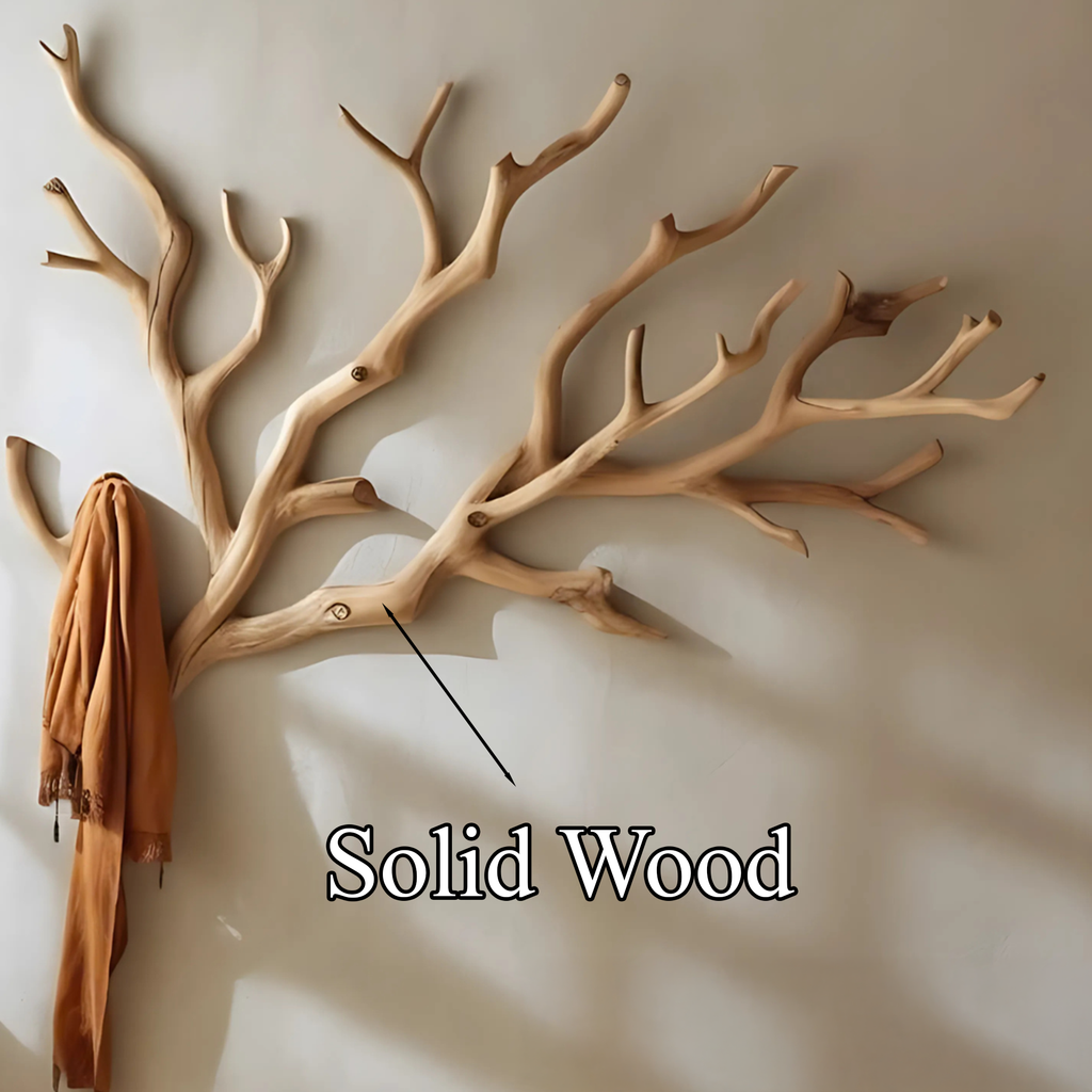 Driftwood Coat Rack, Custom Wall-Mounted Tree Branch Clothes Hanger