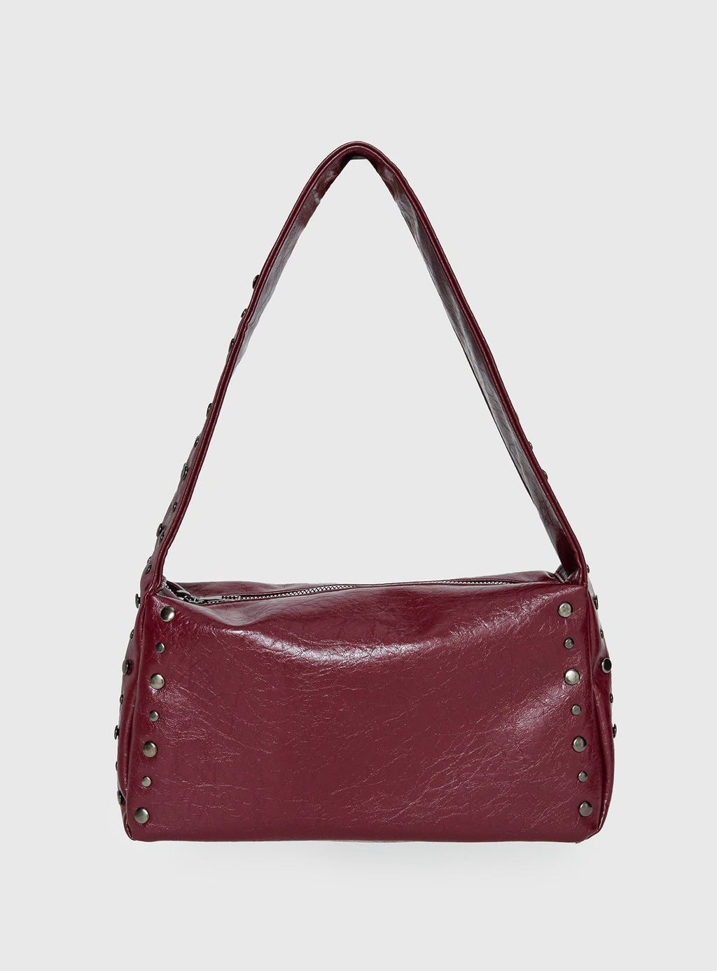 Stud Detail Shoulder Bag Burgundy