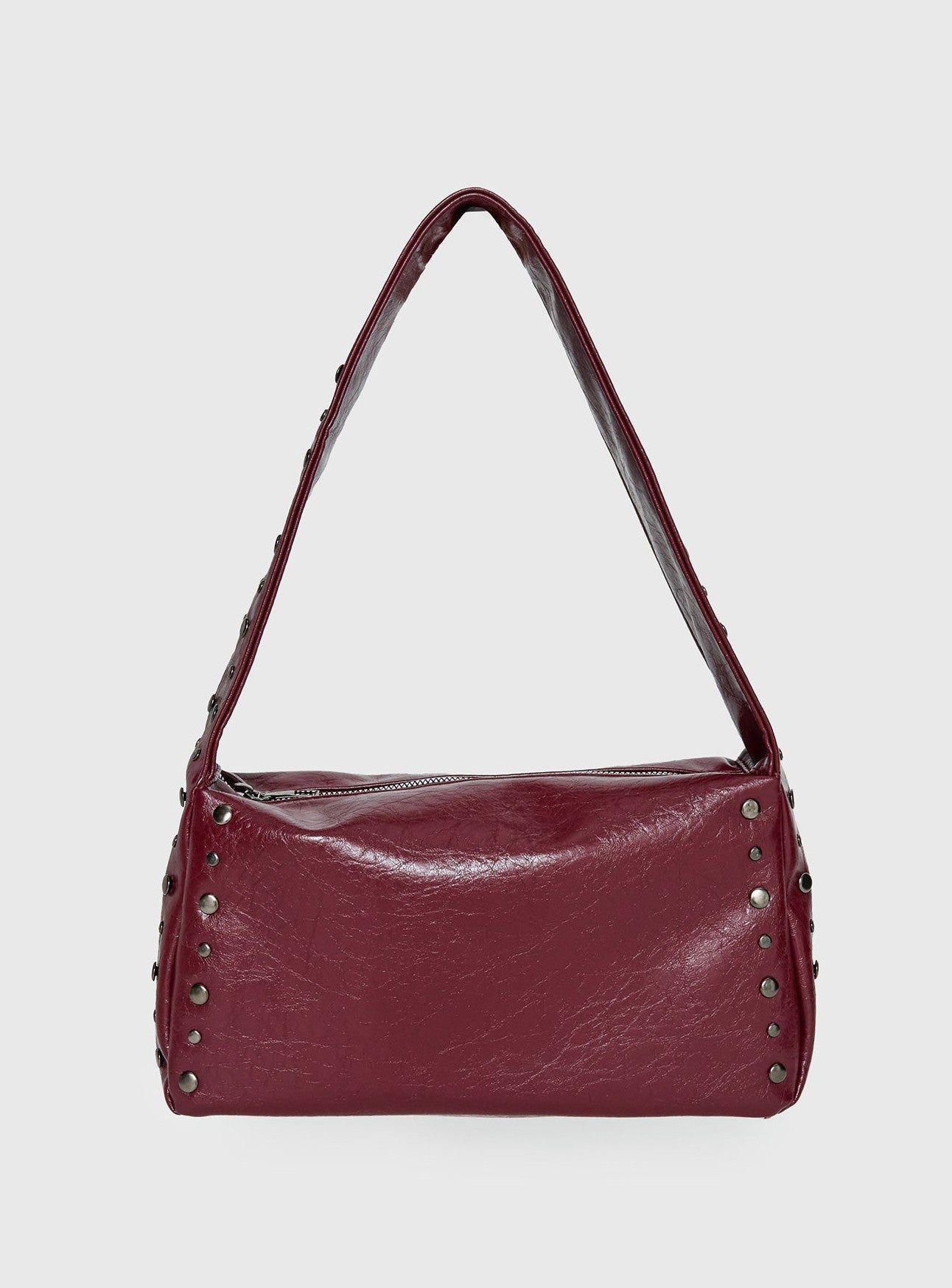 Stud Detail Shoulder Bag Burgundy