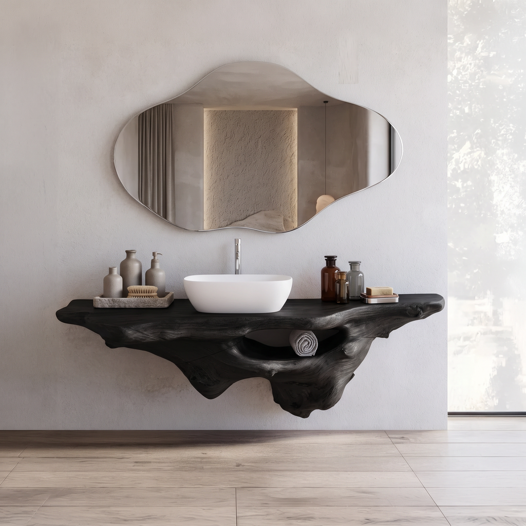 Farmhouse Bathroom Vanity, Solid Wood Sink Console for Remodels