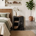 Live Edge Nightstand, Farmhouse Solid Wood Floating Bedside Table