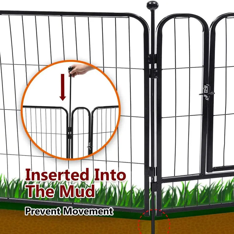 PawGiant Heavy Duty Metal Dog Playpen, 16 Panels, 32in Height - Portable Fence