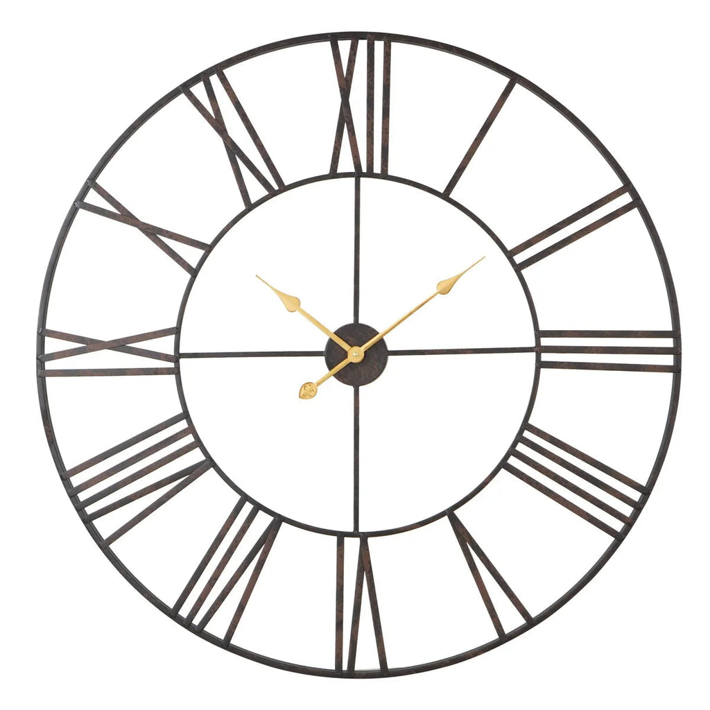 Round Metal Open-Frame Wall Clock