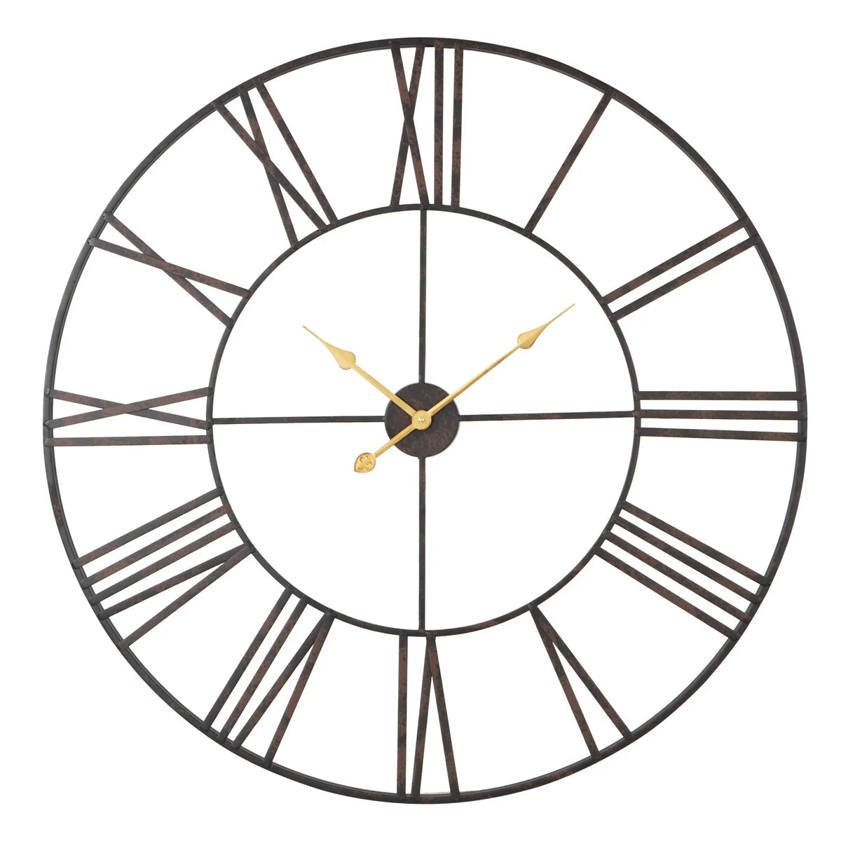 Round Metal Open-Frame Wall Clock