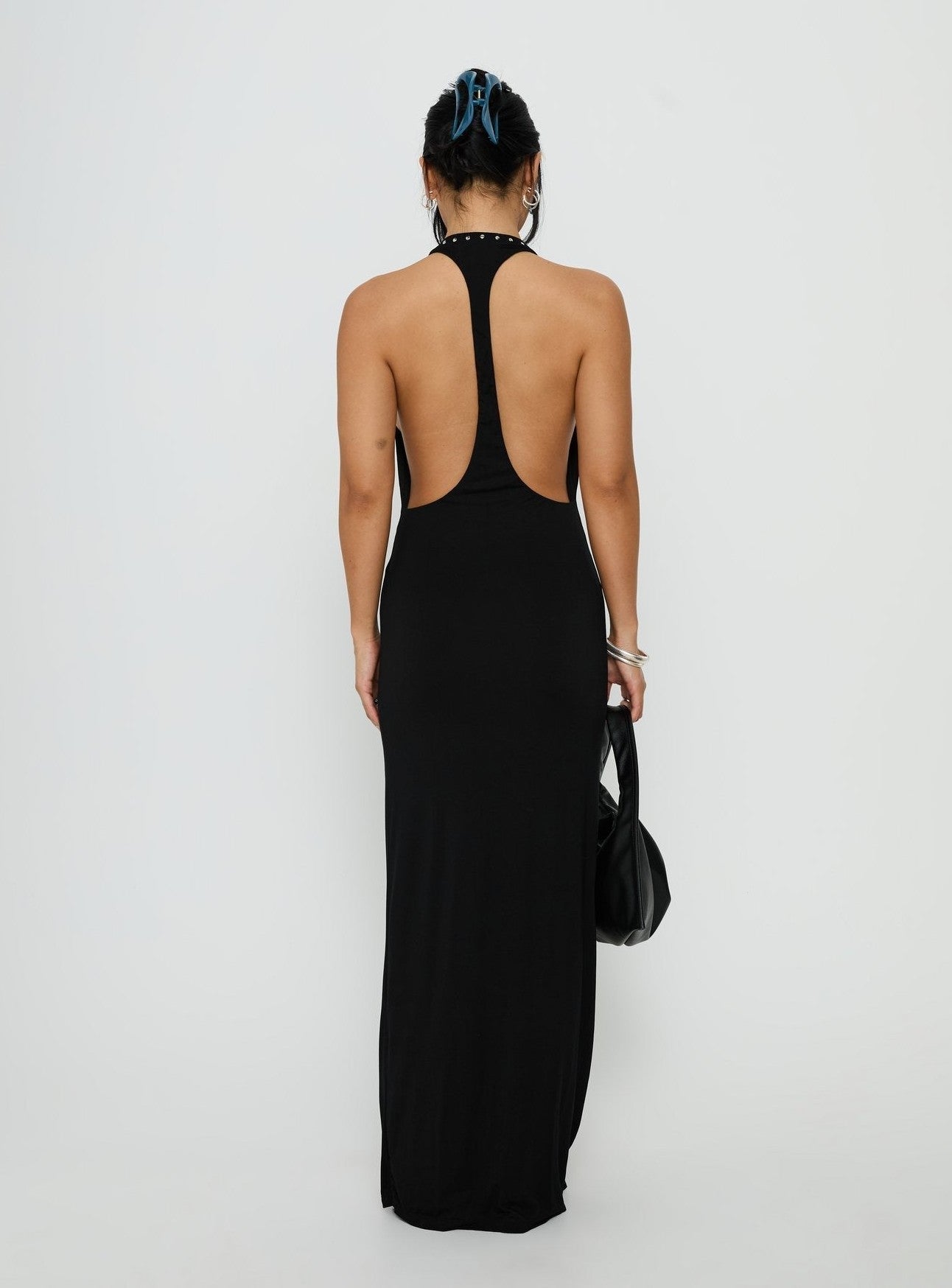 Studded Racerback Maxi Dress Black