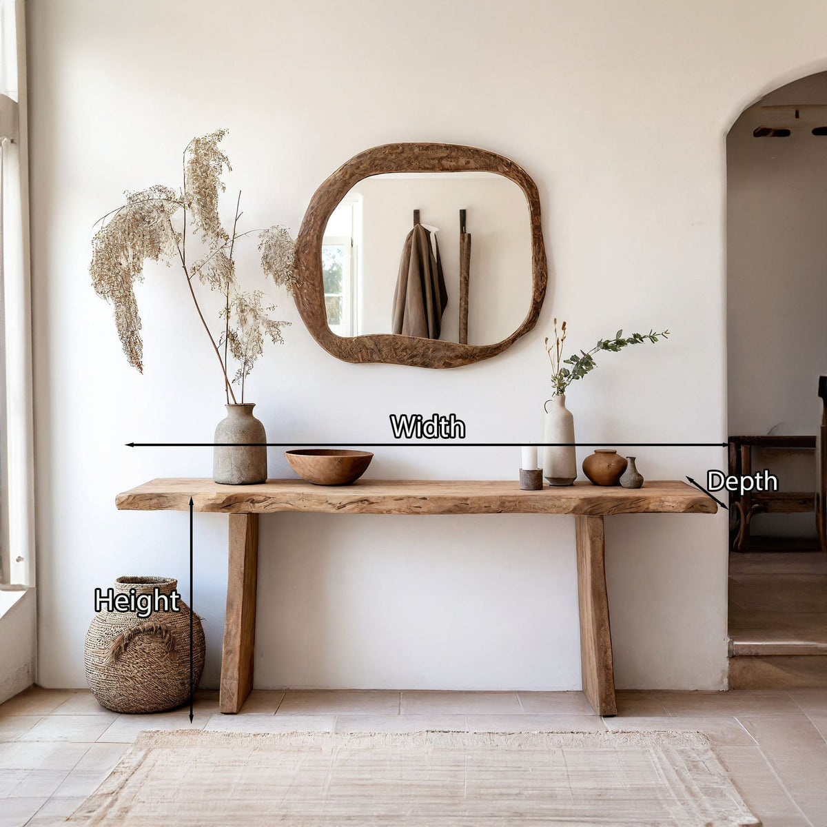 Entryway Table, Rustic Wood Console Table for Hallway or Foyer