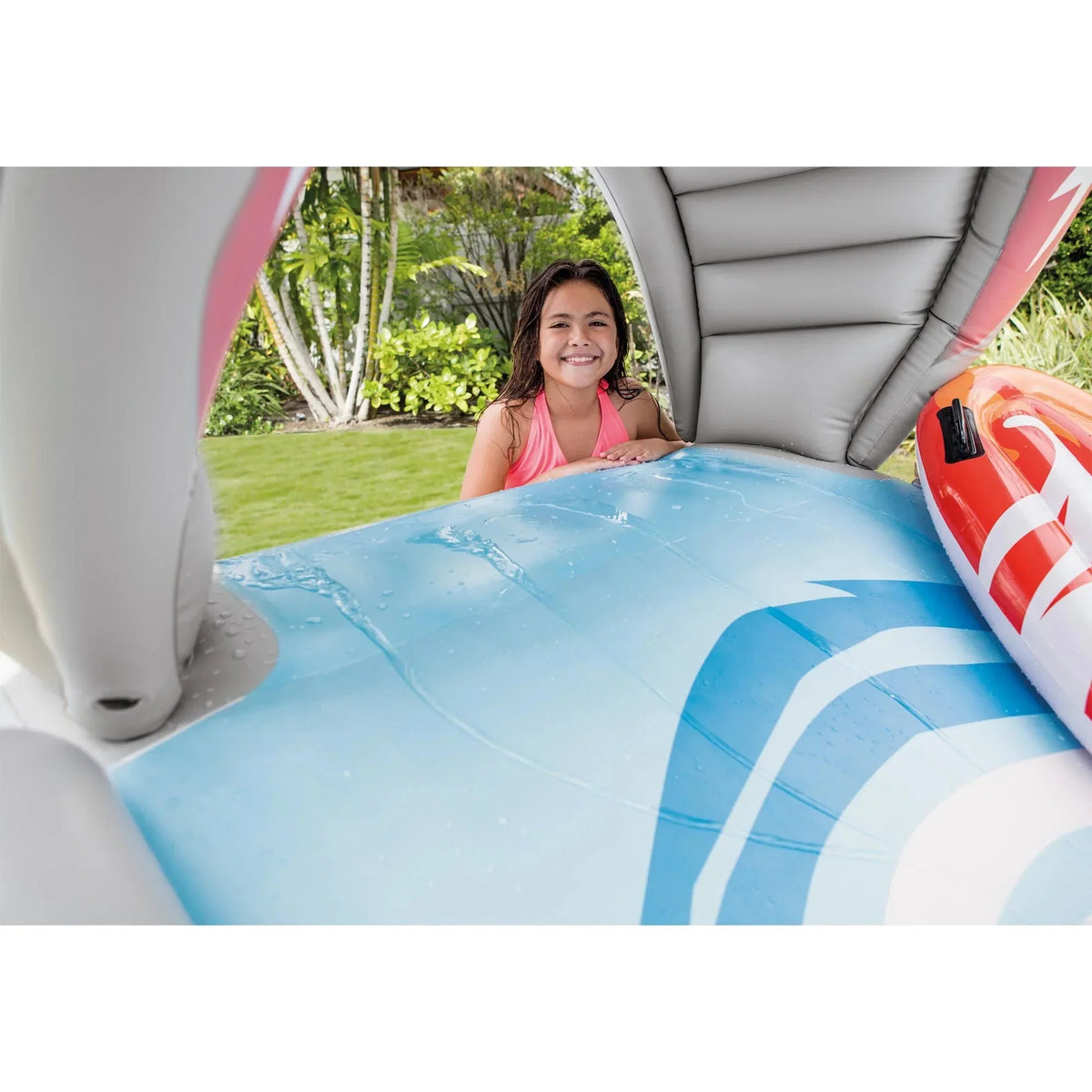 Intex Surf N Slide Inflatable Water Slide, 15-Foot, With 2 Surf Riders And Electric Air Pump