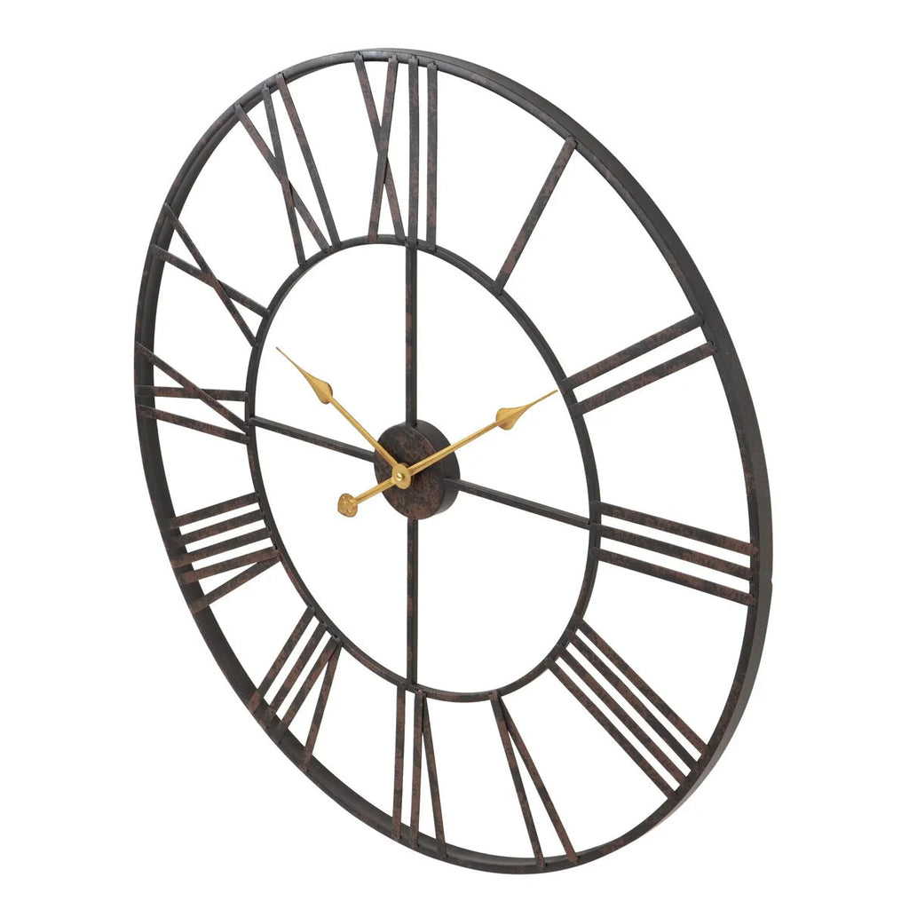 Round Metal Open-Frame Wall Clock