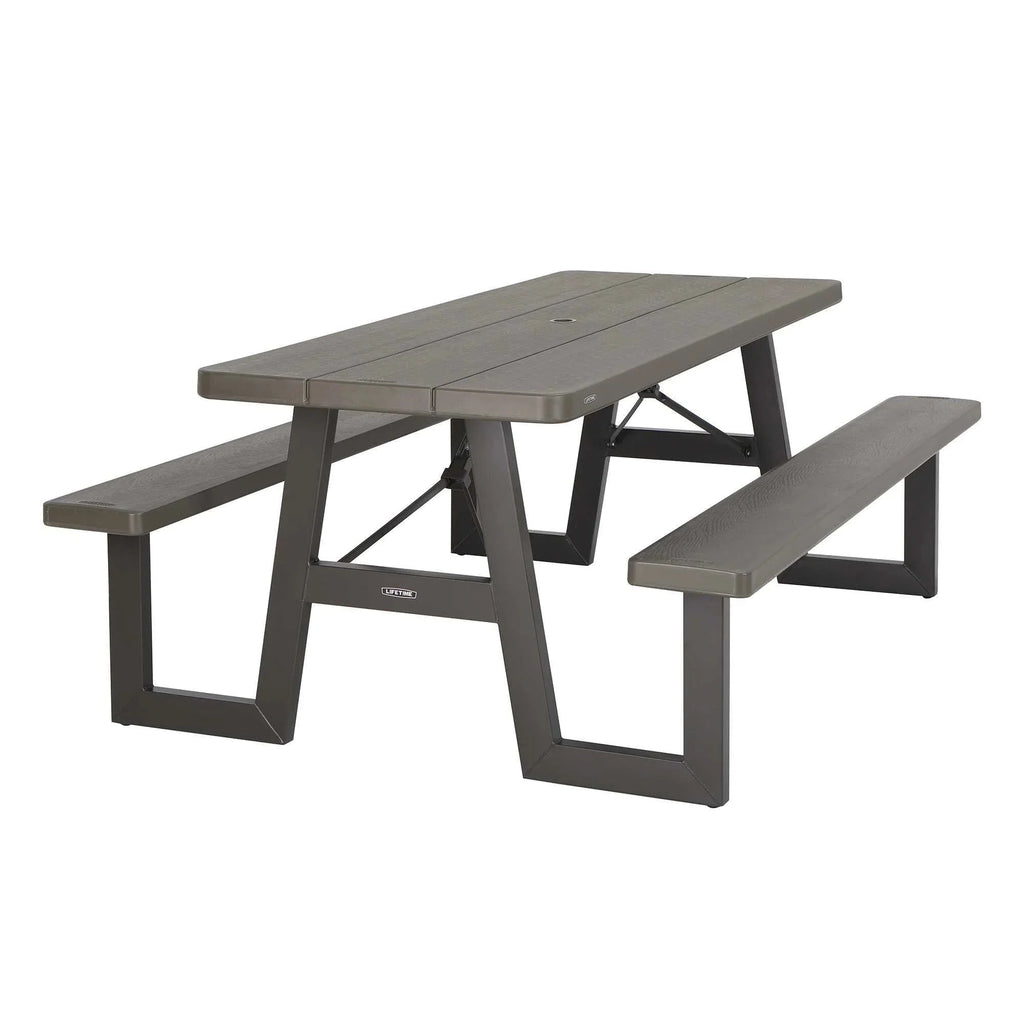 Lifetime 6-Foot W-Frame Folding Picnic Table, Brown - 60233