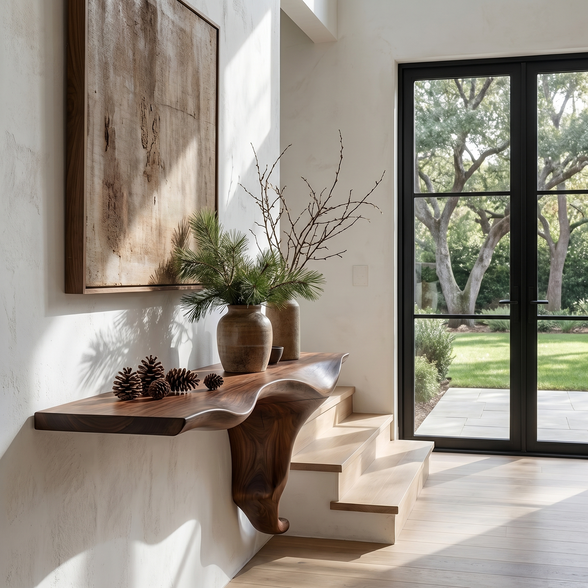Wall Mounted Console Table, Sculptural Tree Root Entryway Shelf