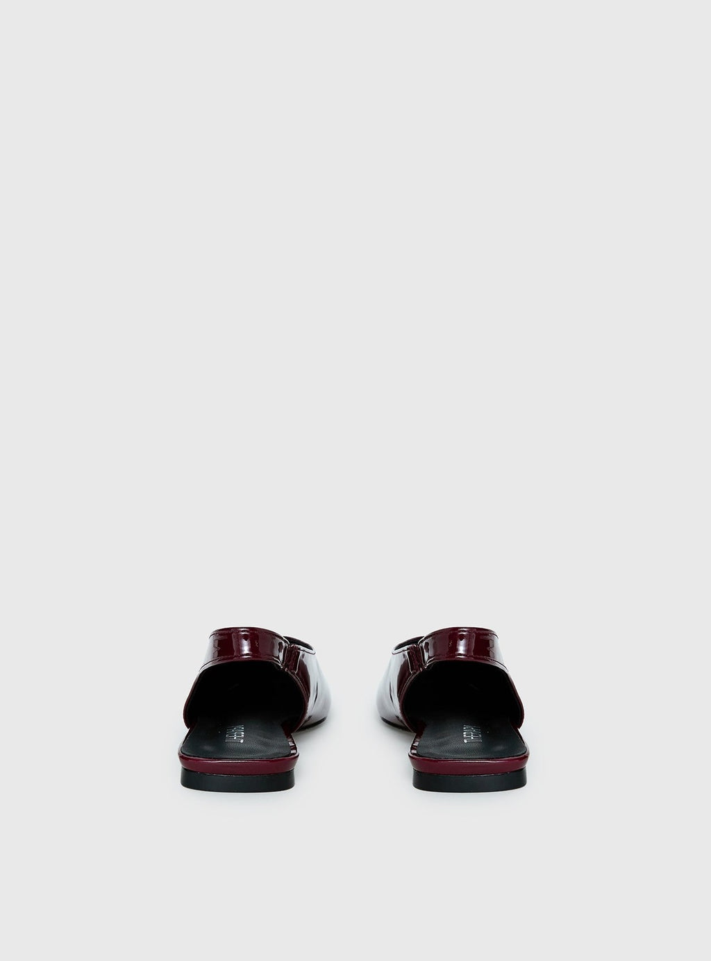 Patent Square Toe Flats Red