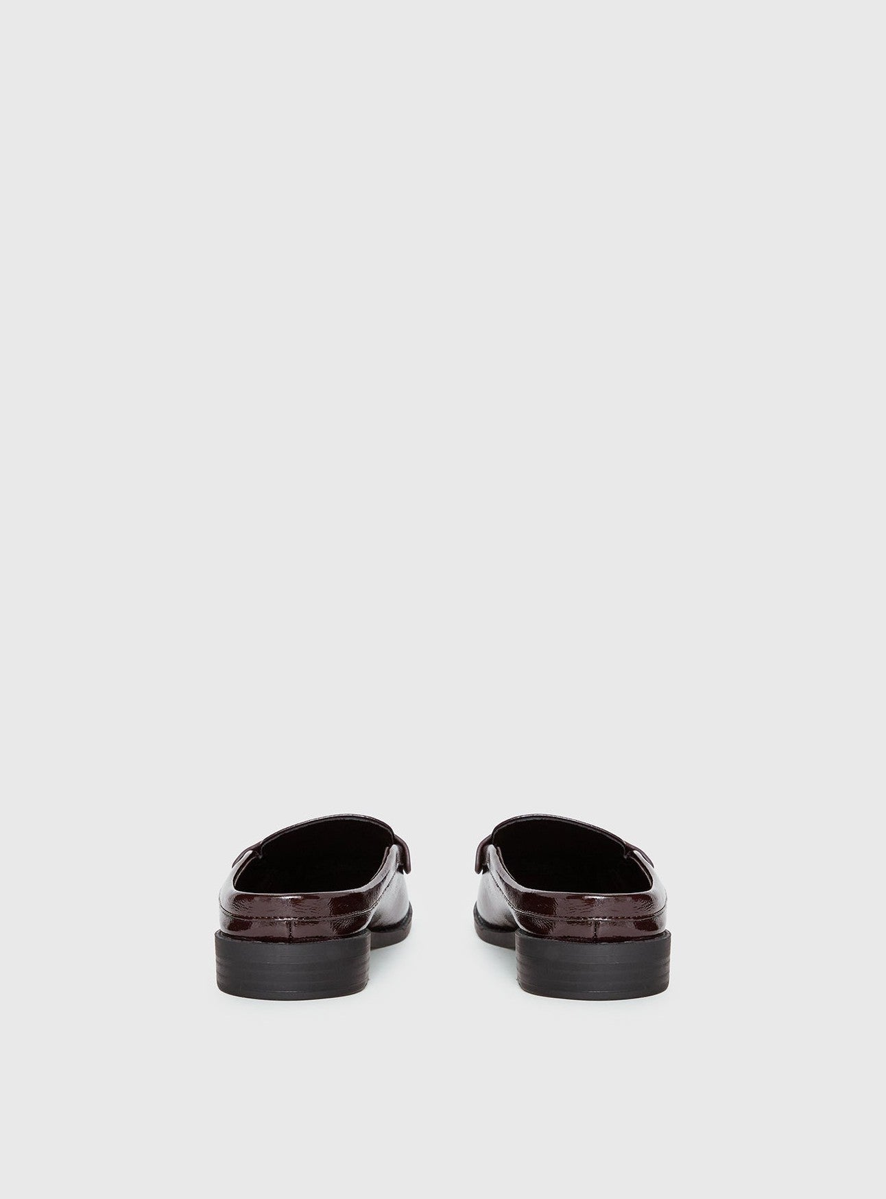 Faux Leather Slip On Loafers Cherry