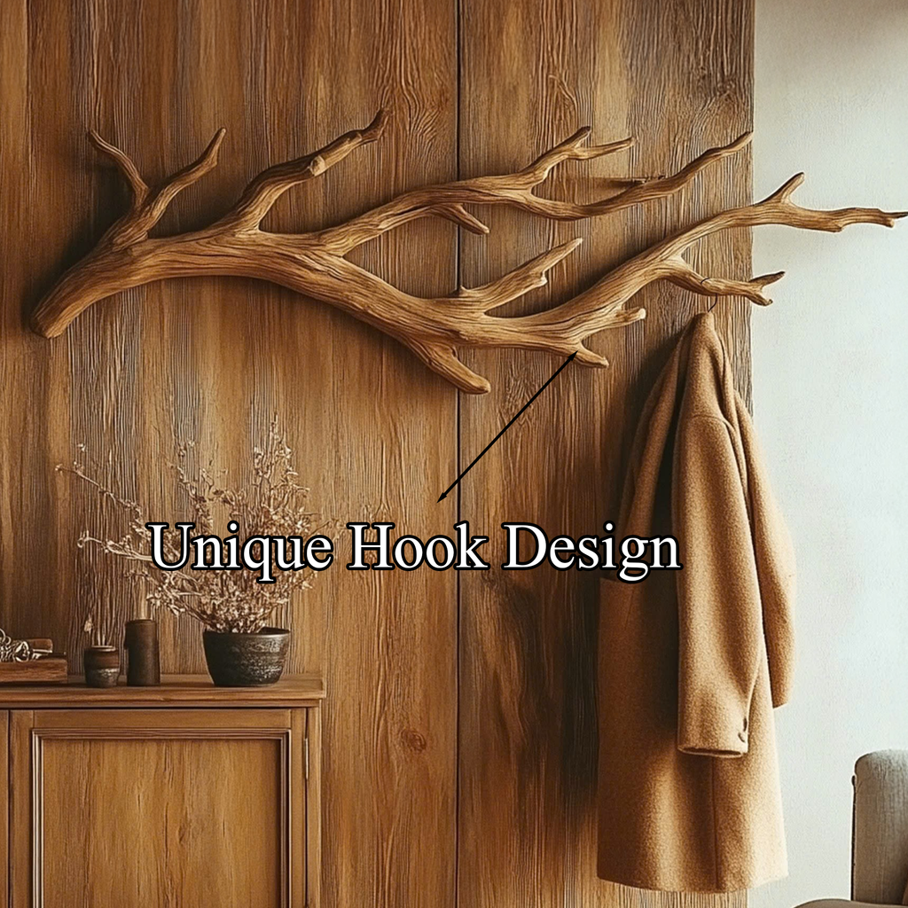 Tree Branch Coat Rack, Wall Mounted Driftwood Hooks for Entryway