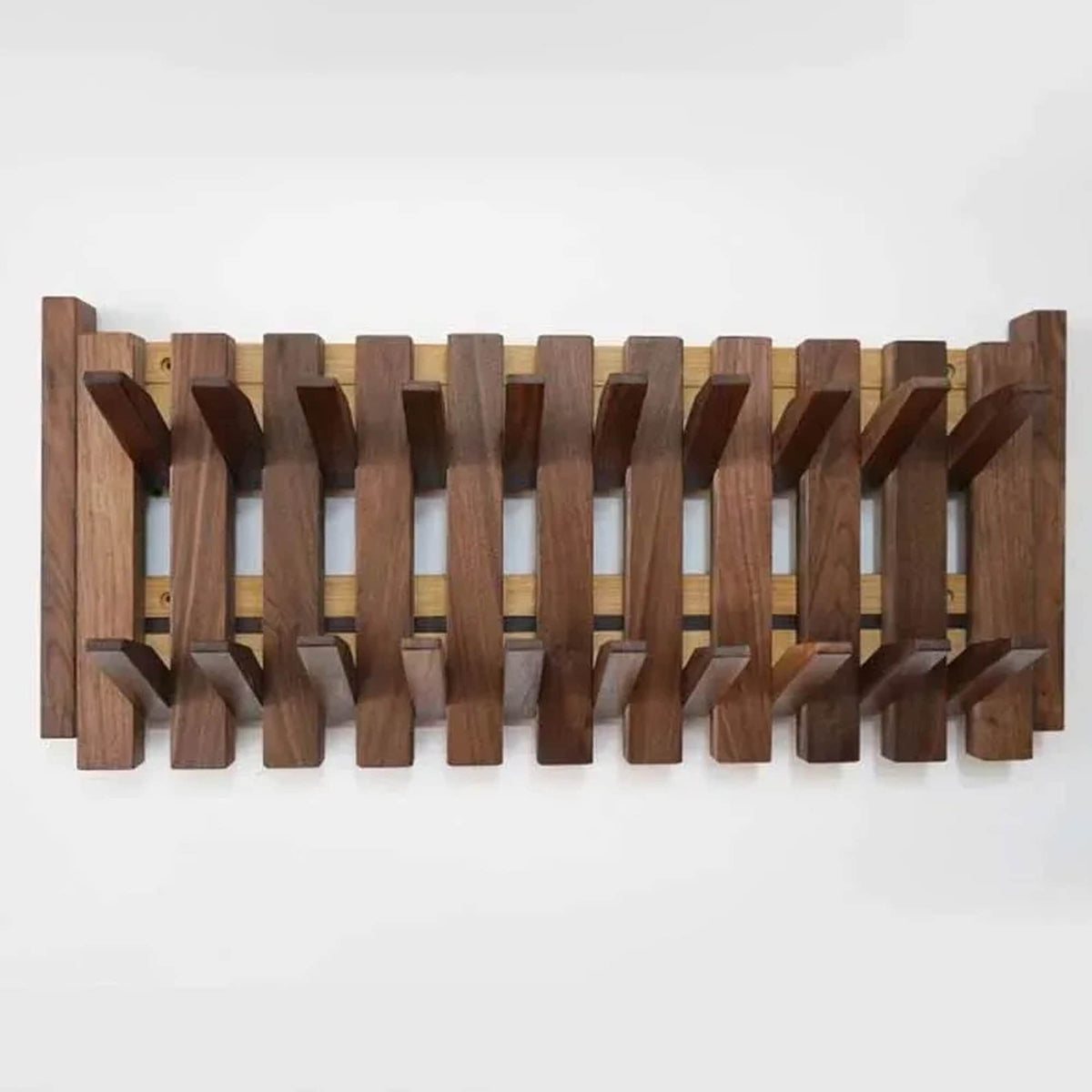 Piano Coat Rack Wall Mount, Solid Wood Entryway Hooks for Music Lovers