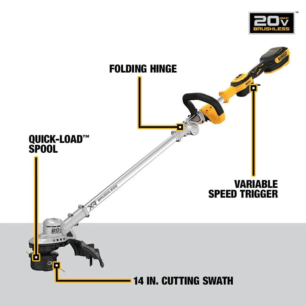 DEWALT 20V MAX Cordless String Trimmer And Leaf Blower Combo Kit - 13 in, 4 Ah Battery