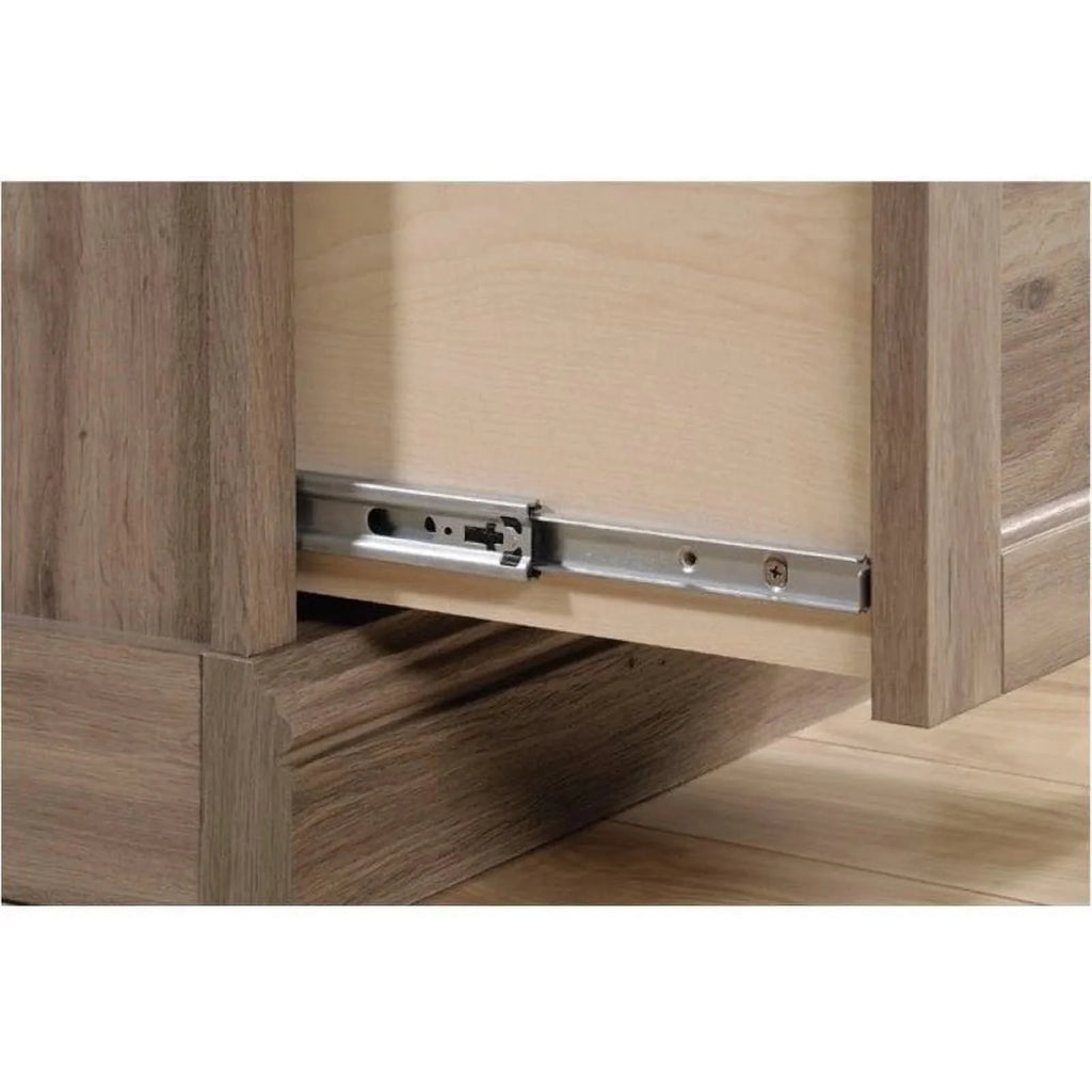 Bowery Hill Traditional Wood Executive Desk With File Drawer, Salt Oak