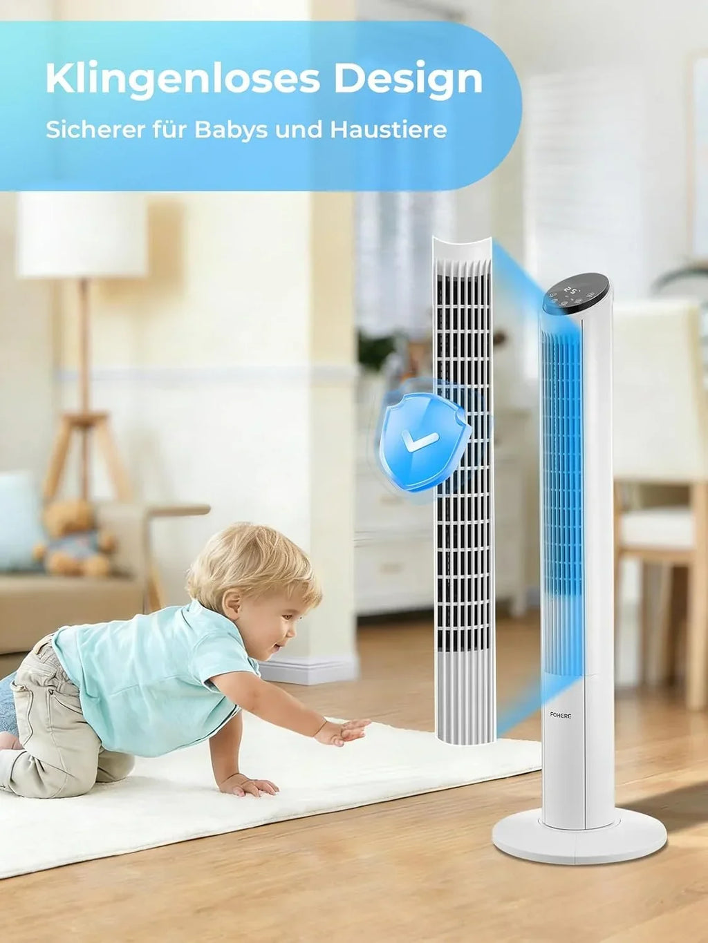 Turmventilator 102cm, 12 Geschwindigkeitsstufen