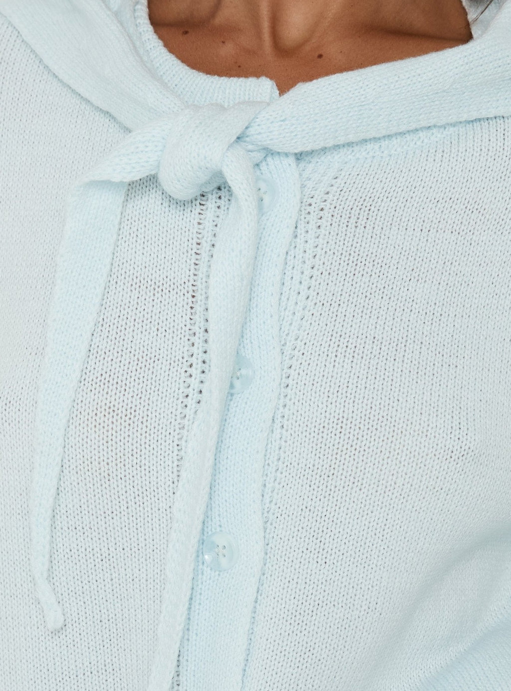 Scarf Tie Sweater Light Blue