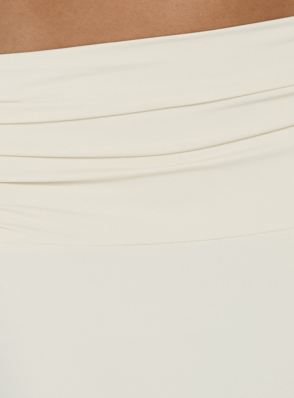 Foldover Waist Maxi Skirt Cream