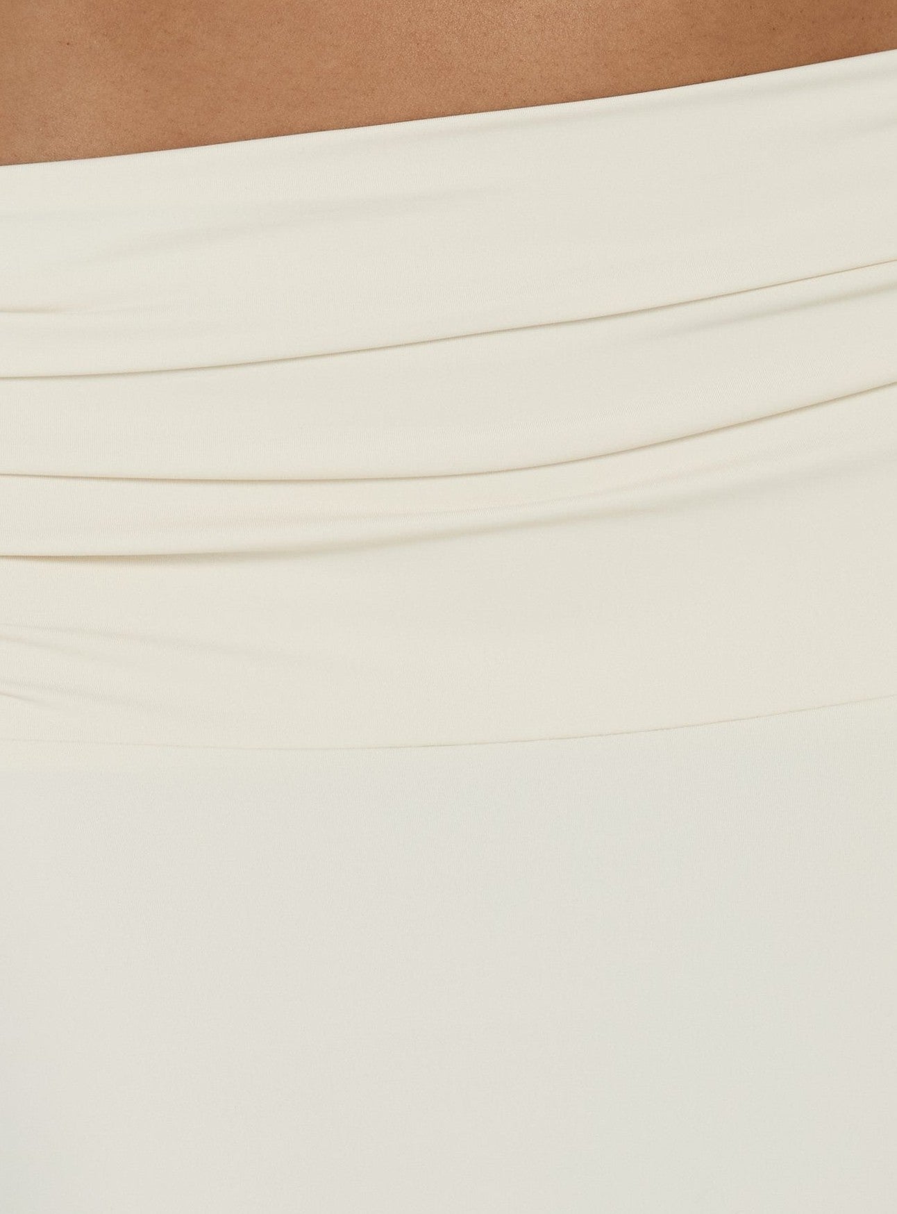 Foldover Waist Maxi Skirt Cream