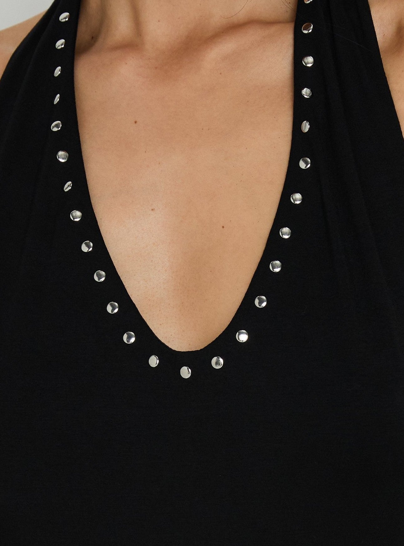 Studded Racerback Maxi Dress Black