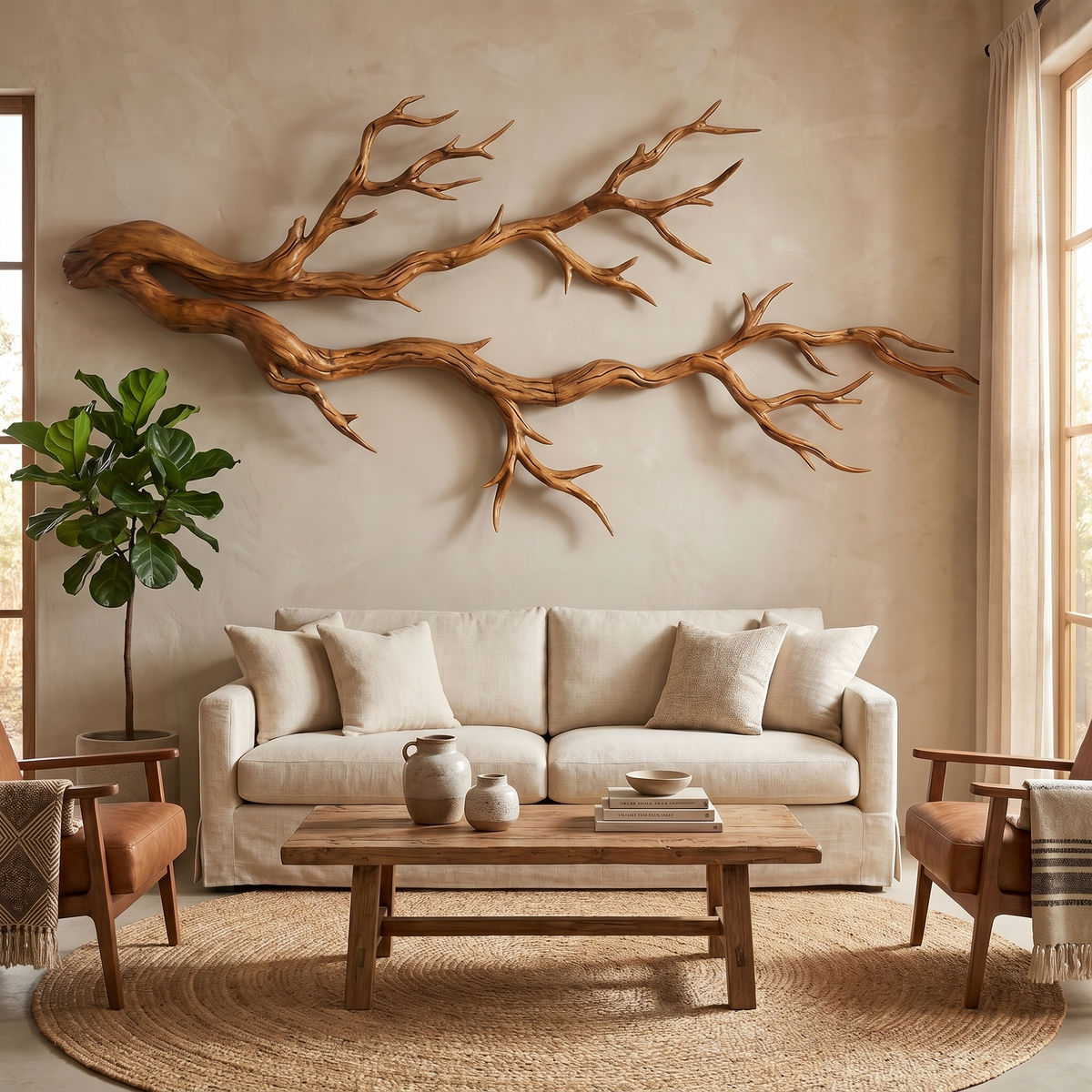 Wood Wall Sculpture, Twisted Tree Root Organic Modern Wall Art