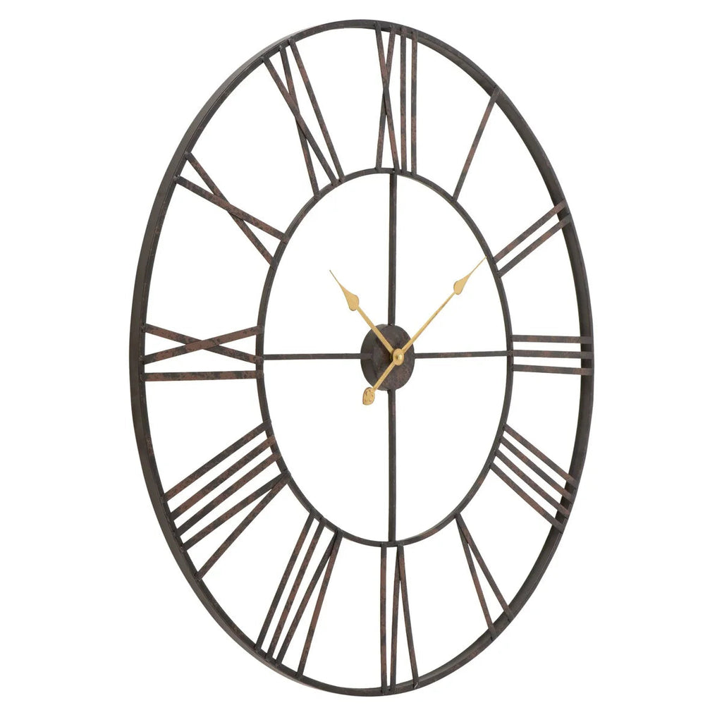 Round Metal Open-Frame Wall Clock