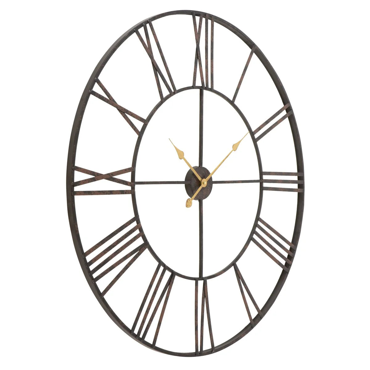 Round Metal Open-Frame Wall Clock