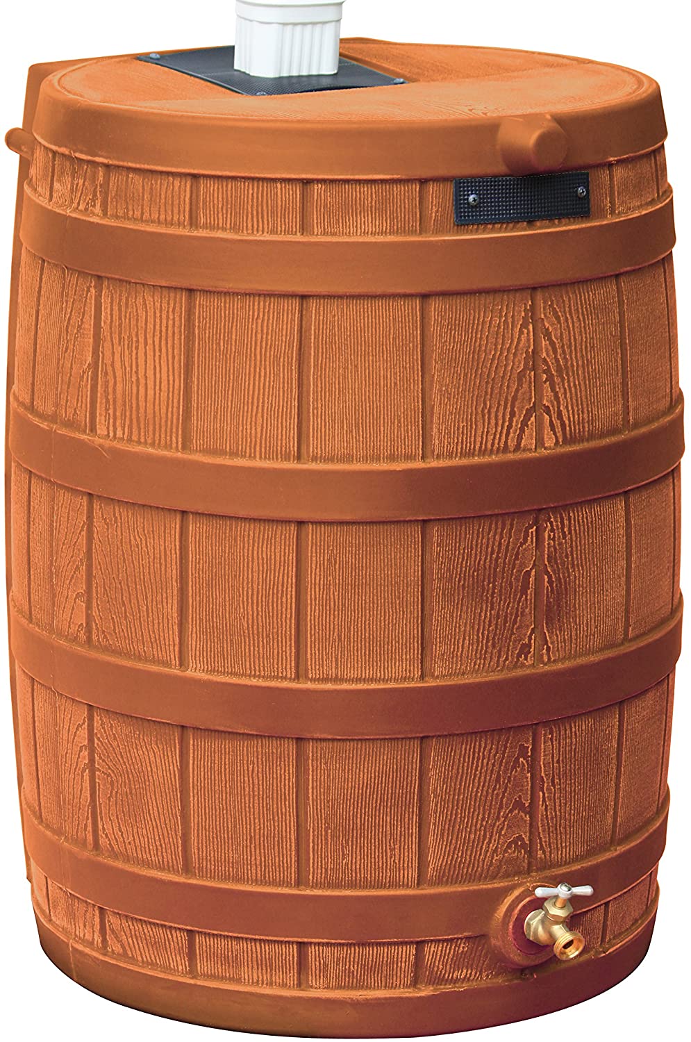 Good Ideas Rain Barrel 50 Gallon Faux Wood Plastic - Rain Wizard 50