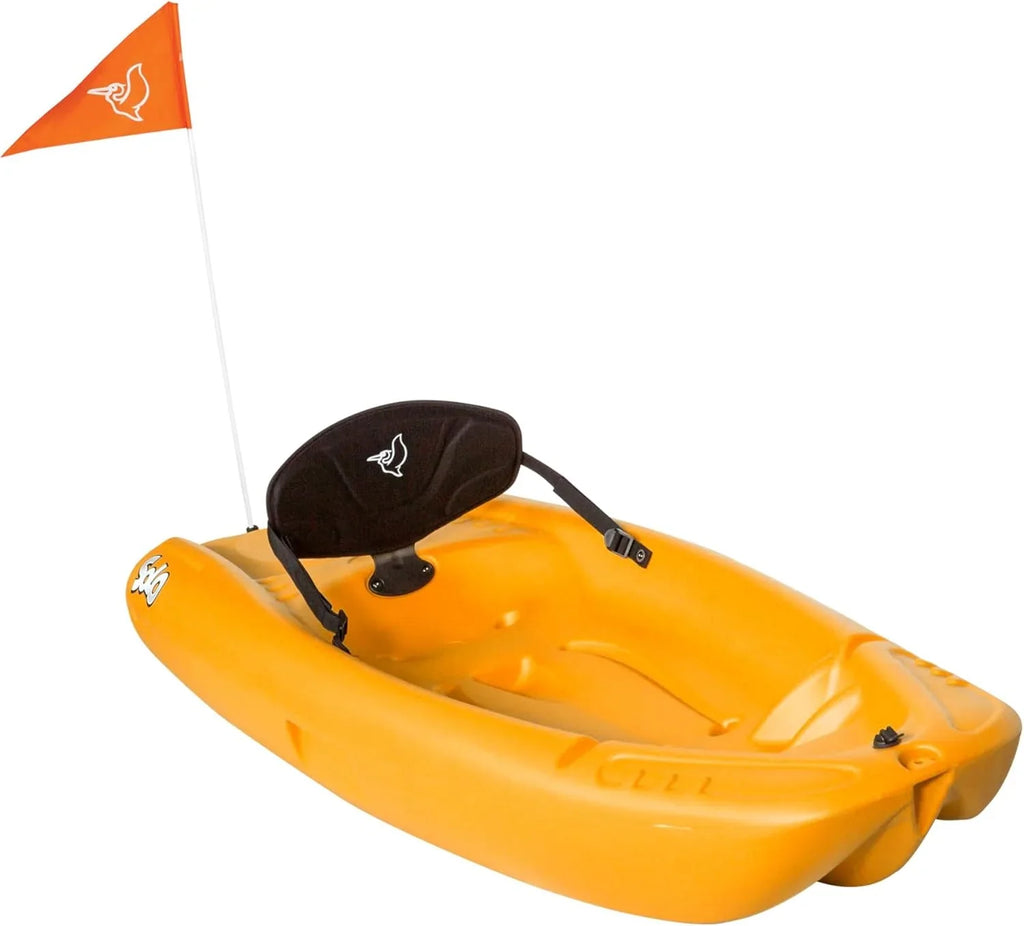 Pelican Kids Sit-On-Top Kayak With Paddle And Decals, 6 ft, Mango - Solo EVO DLX