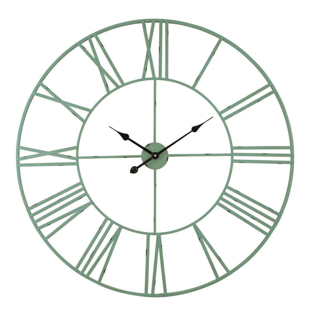 Round Metal Open-Frame Wall Clock