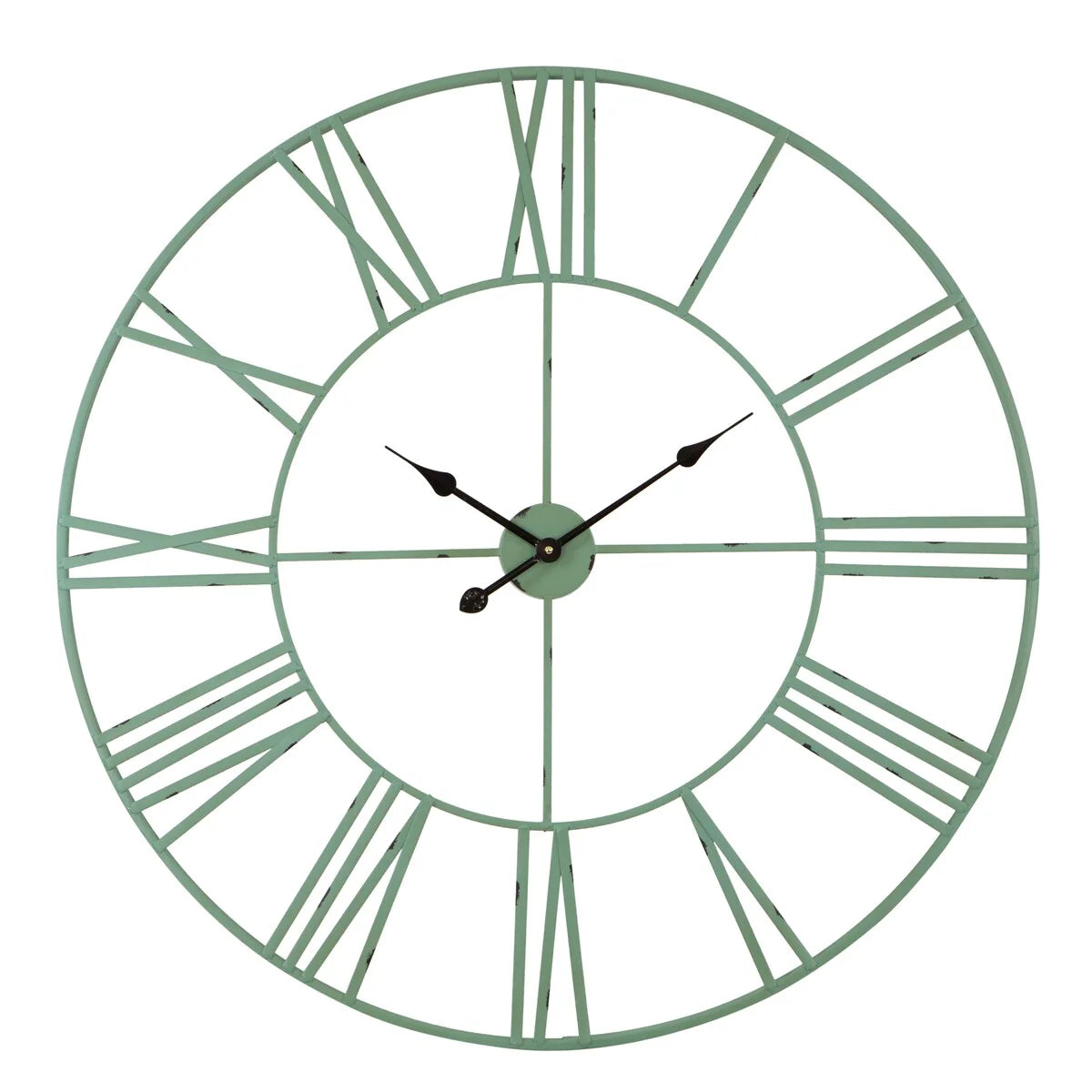 Round Metal Open-Frame Wall Clock