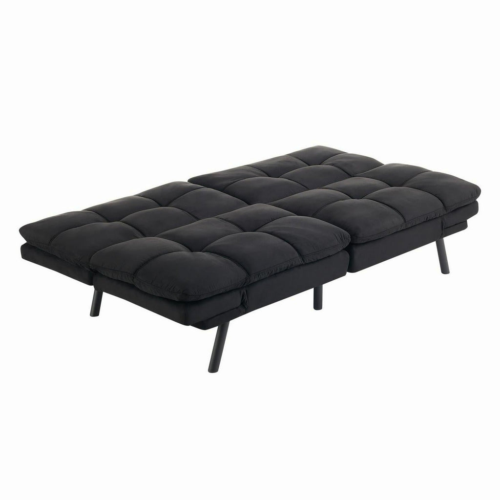 Mainstays Memory Foam Futon, Black Faux Suede Fabric, Full - MS95-010-107-02