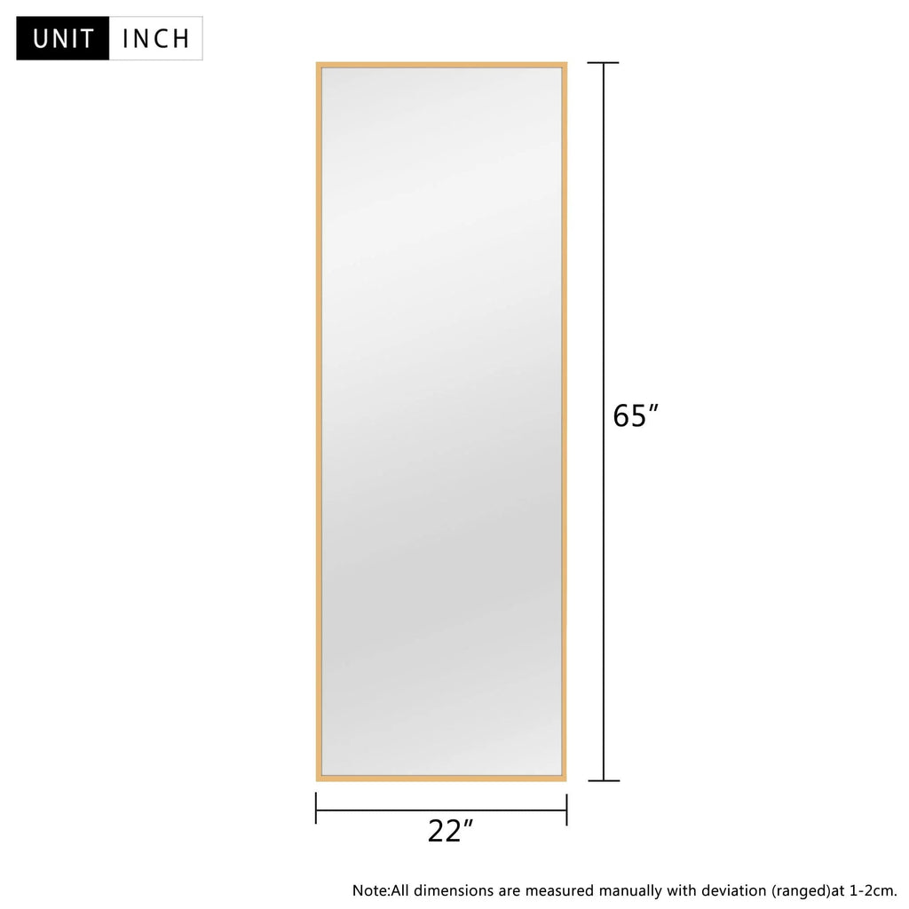 Full Length Wall Mounted Dressing Mirror, 65 in H x 22 in W