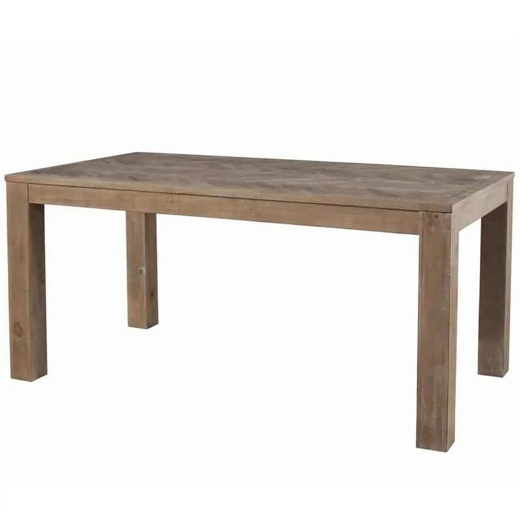 Rectangular Wooden Dining Table, Weathered Brown, 36 x 74 x 31