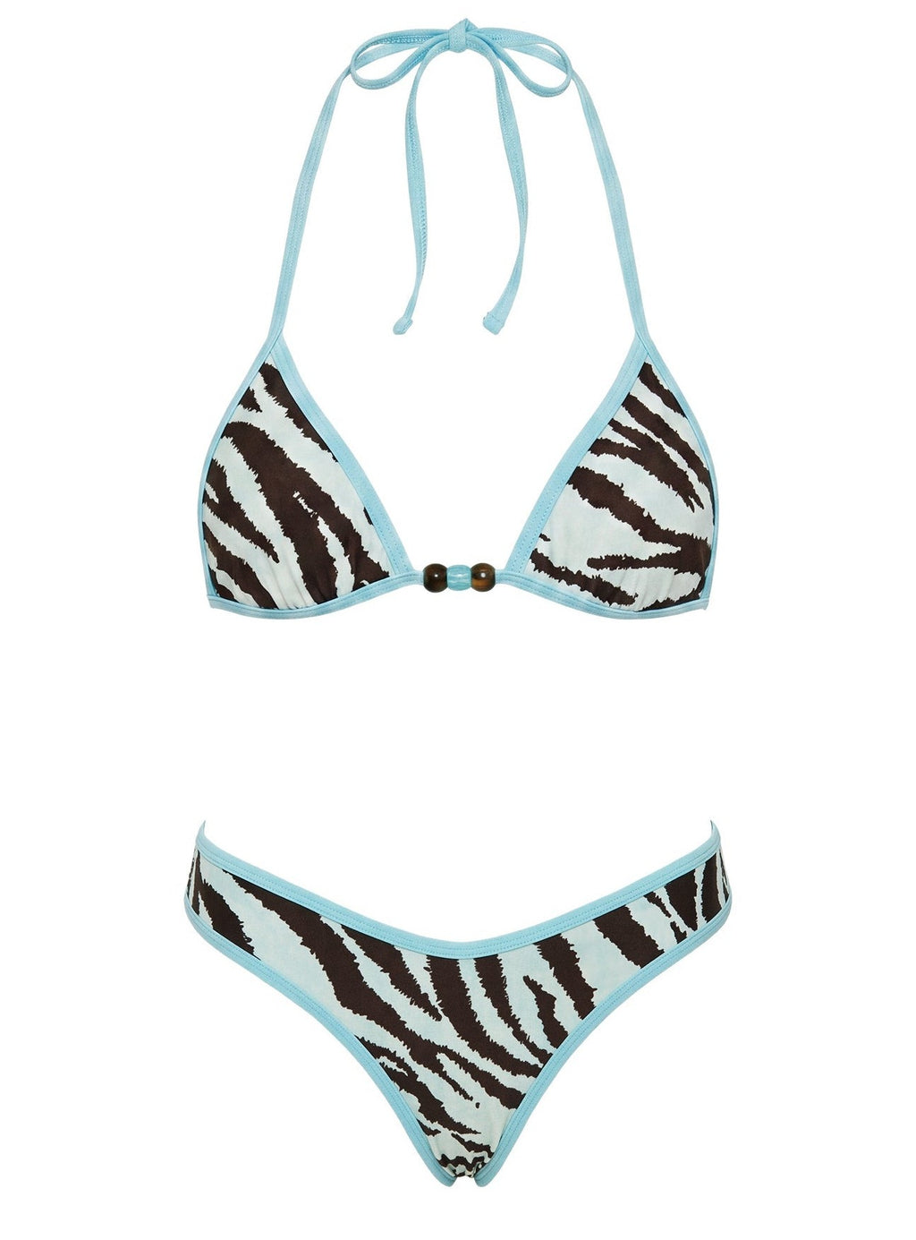 High Side Cheeky Bikini Bottoms Zebra / Blue