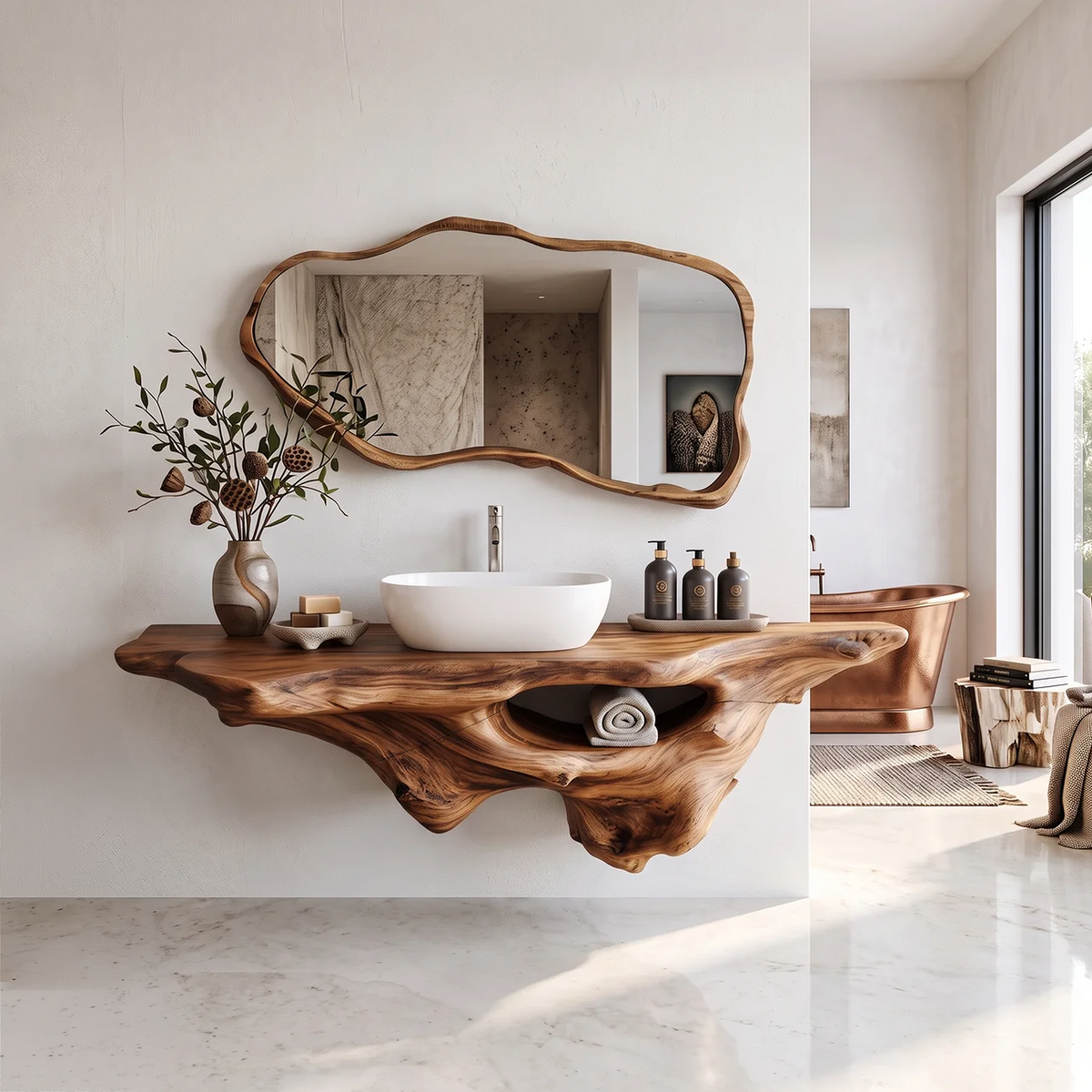 Farmhouse Bathroom Vanity, Solid Wood Sink Console for Remodels