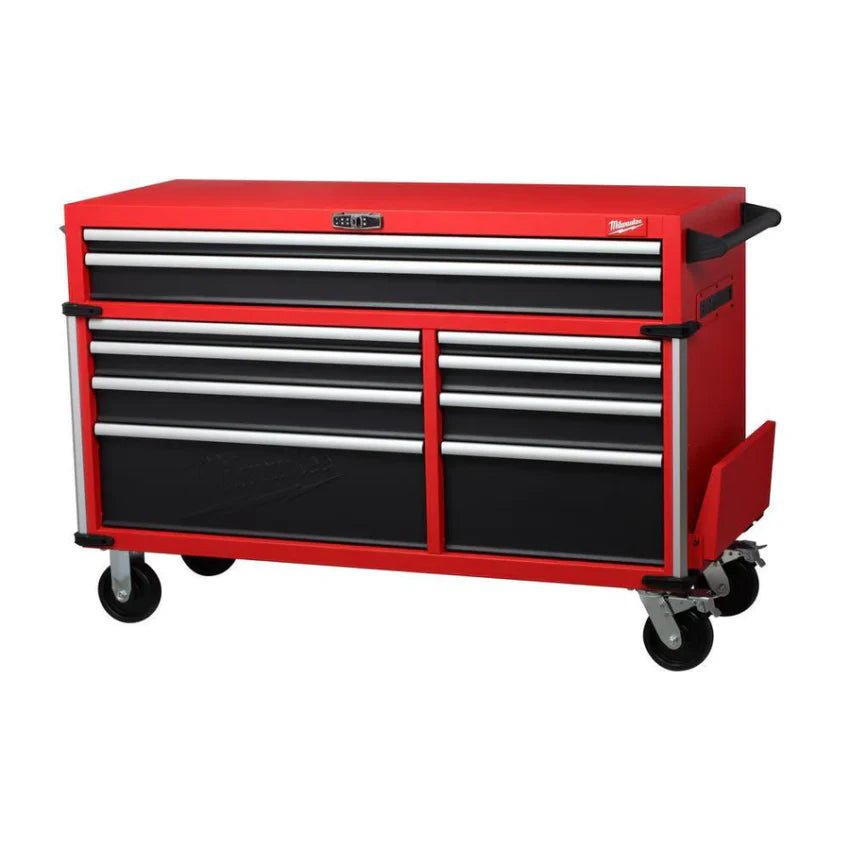 Milwaukee High Capacity 56 in 18-Drawer Steel Tool Chest And Cabinet Combo - Red And Black