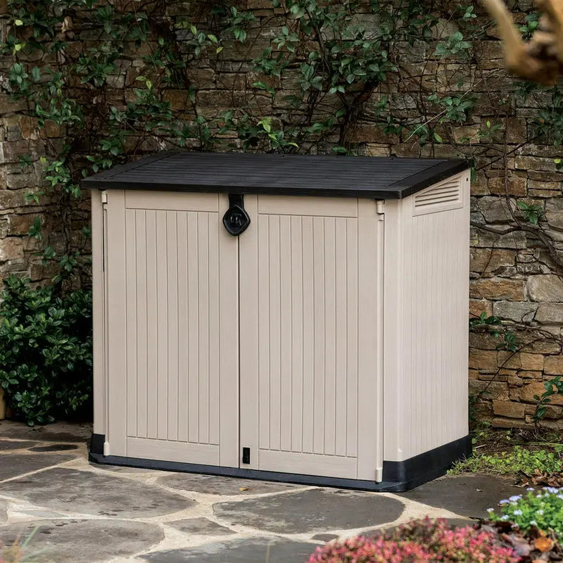 Keter Store-It-Out Midi Resin Storage Shed, 30 Cubic Foot, Beige, 28.00 x 52.00 x 44.70 Inches - 251416
