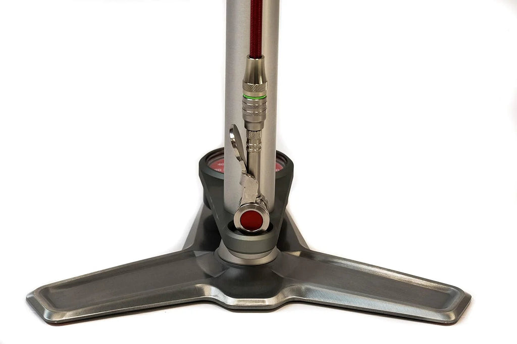 Ultimate Floor Pump, 160 psi Gauge, Braided Steel Hose, Rosewood Handle - AM-PU-SP2-ASY-011