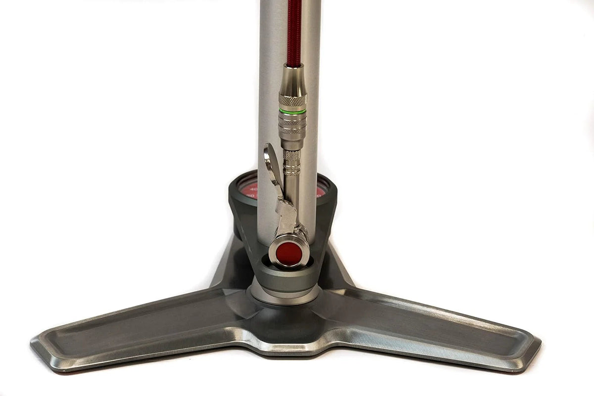 Ultimate Floor Pump, 160 psi Gauge, Braided Steel Hose, Rosewood Handle - AM-PU-SP2-ASY-011